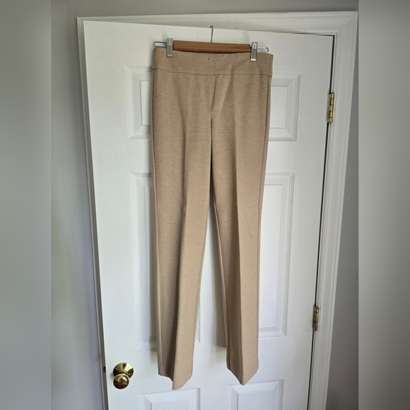 Jones New York Classic Beige Straight Leg Knit Pants - Picture 1 of 4